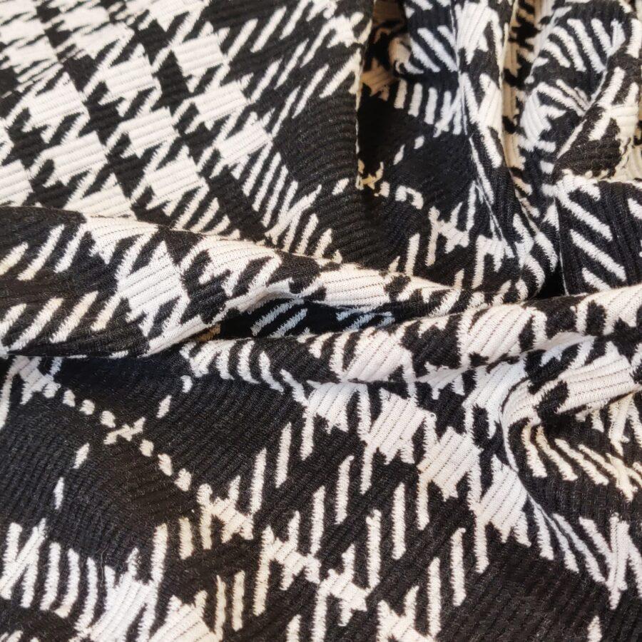 Jersey jacquard polyester carreaux Avril Fabrics