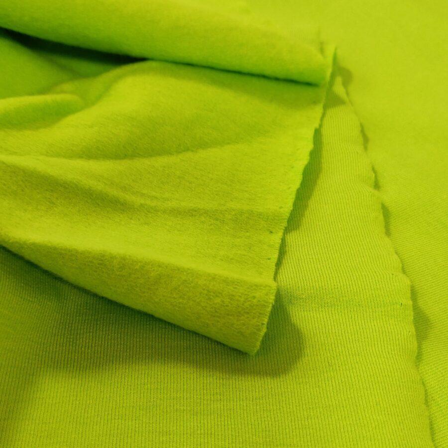 Jersey sweat molleton vert lime Avril Fabrics