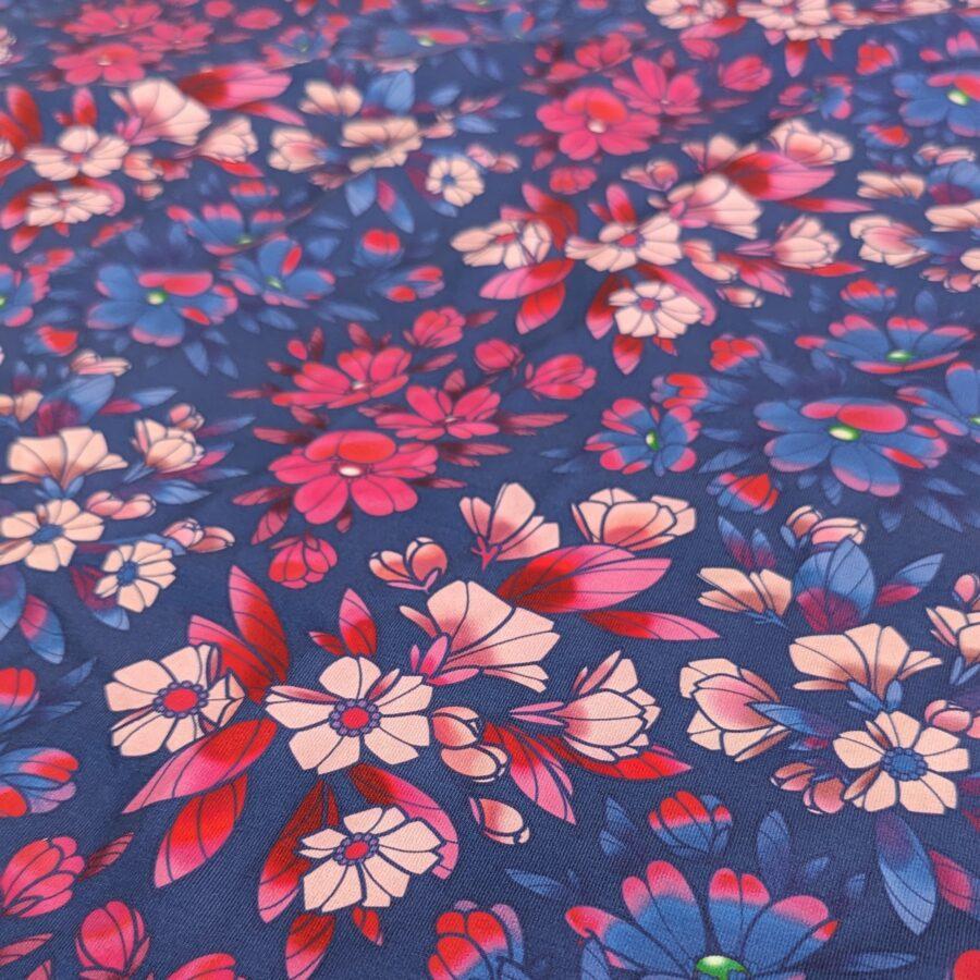 Jersey coton tissu au mètre fleurs avril fabrics