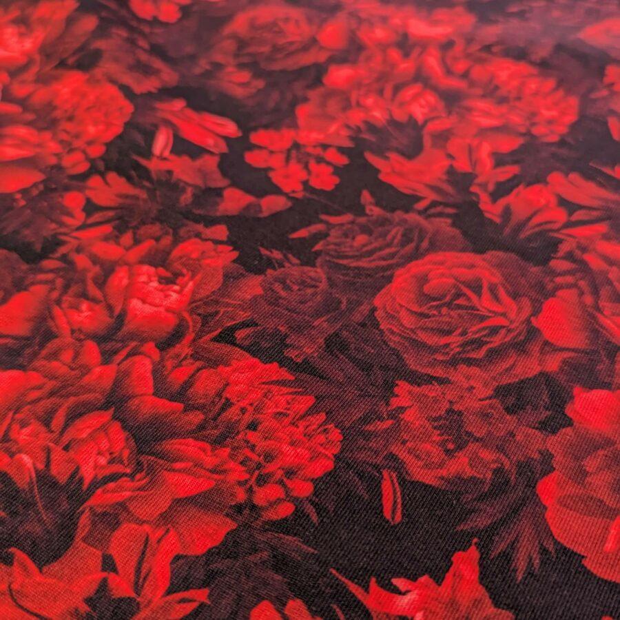jersey stenzo fleurs rouge noir