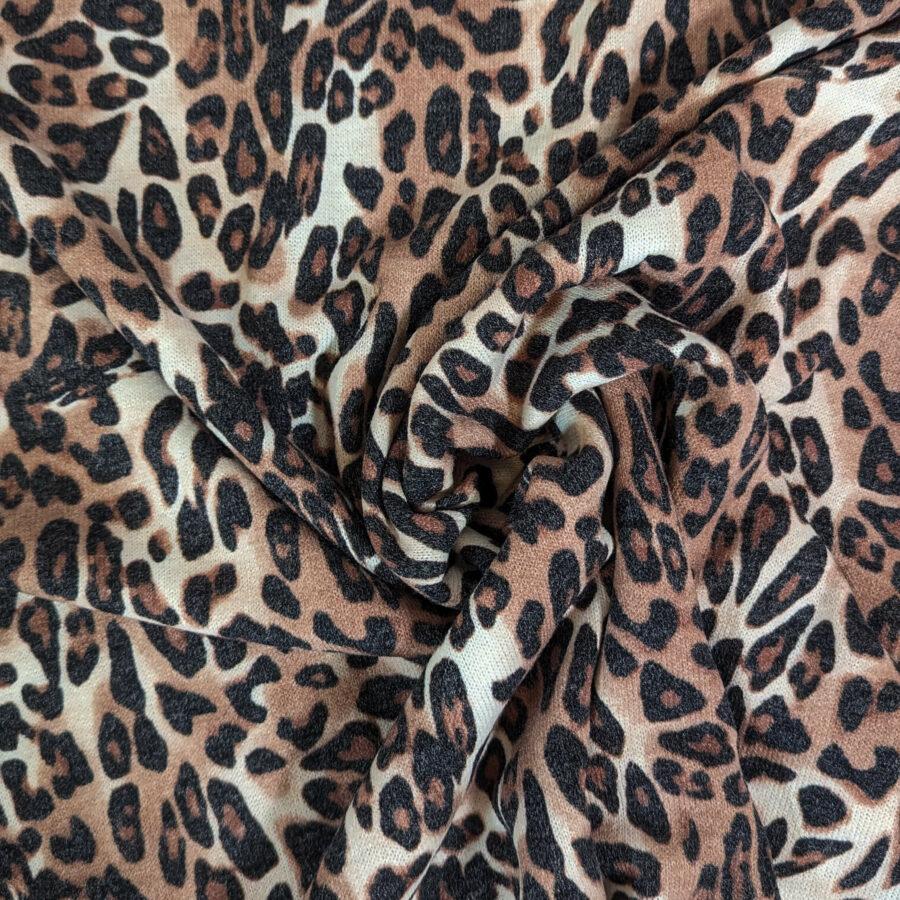 tissu maille motif léopard