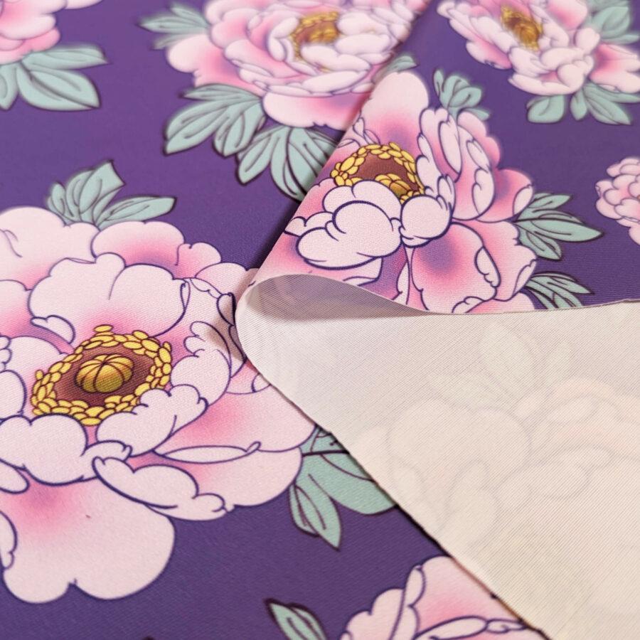 imprimé fleur tissu violet