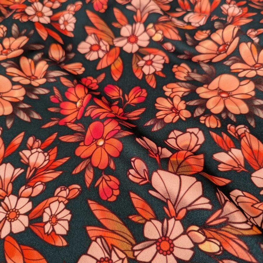 jersey vert fleurs orange