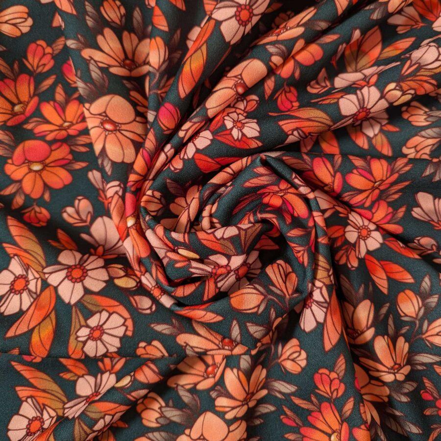 jersey vert fleurs orange