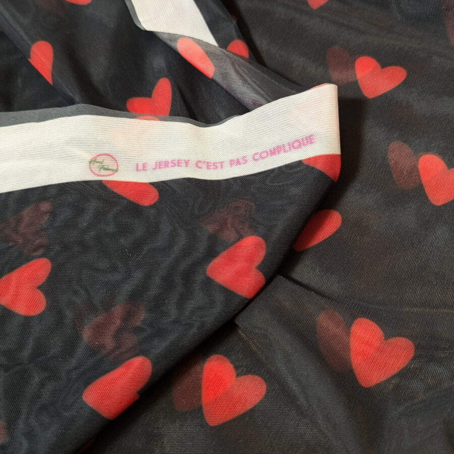 tissu coeur transparent