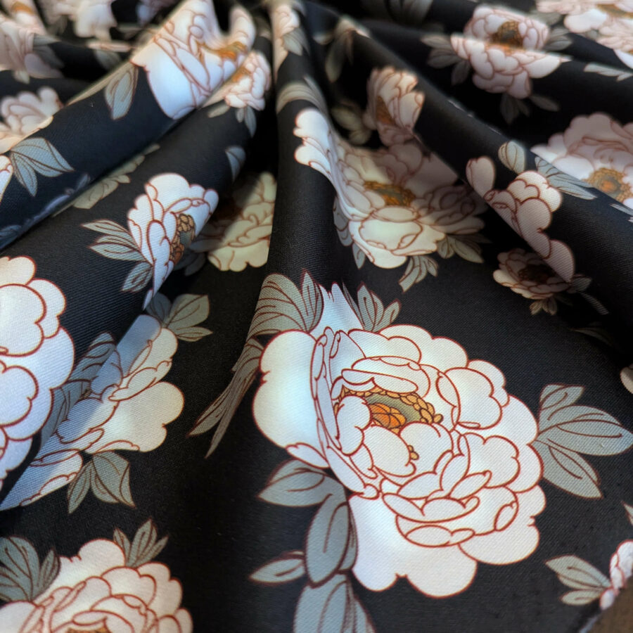 tissu scuba pivoine