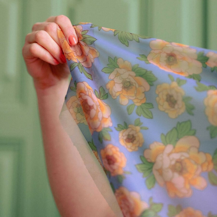 tissu mesh fleur