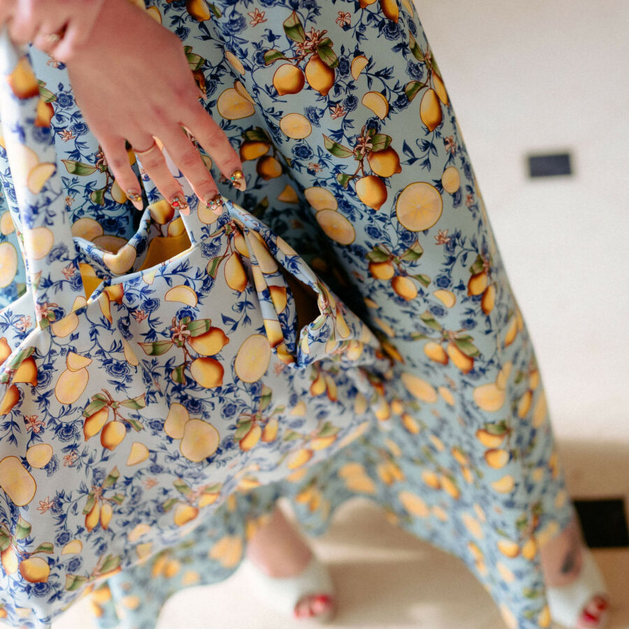 sac velours citron