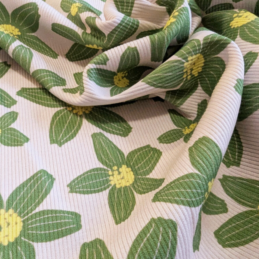 tissu cotele fleuri