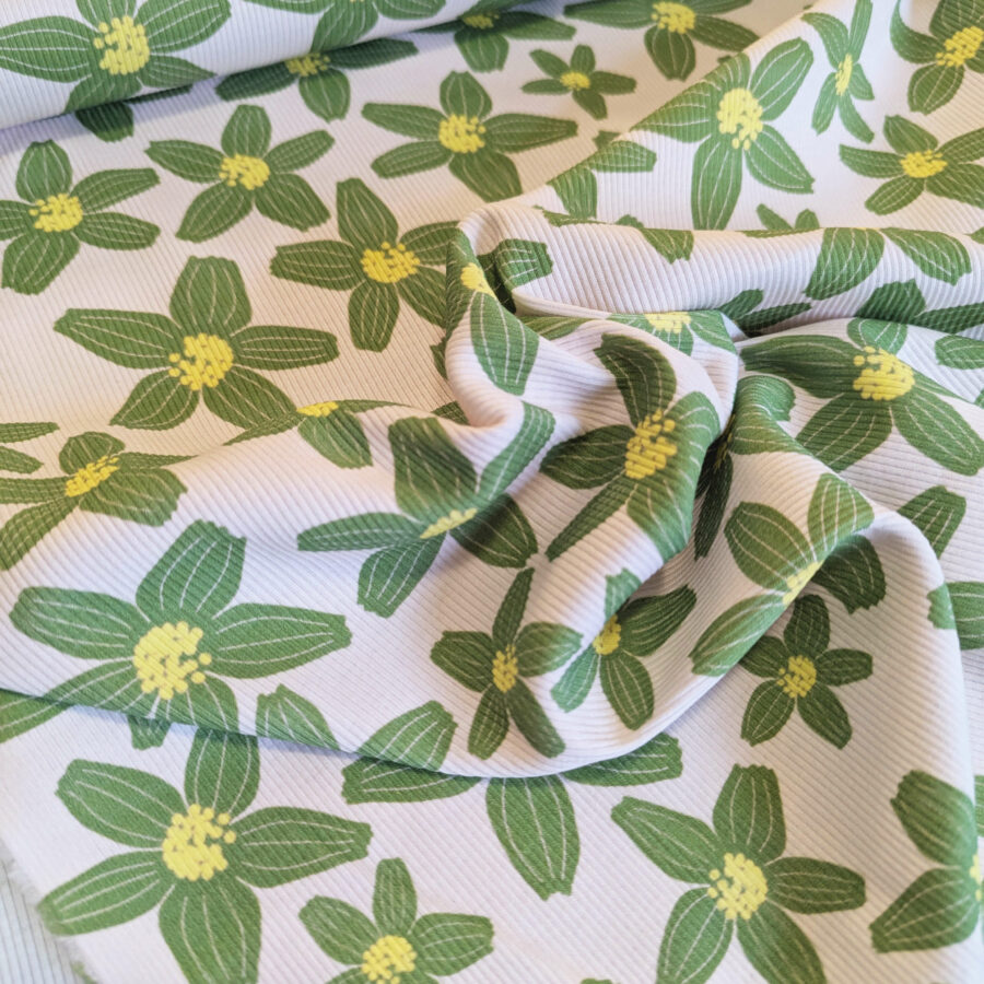 tissu cotele fleuri