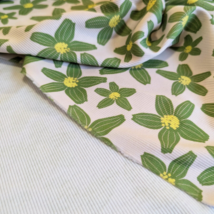 tissu cotele fleuri