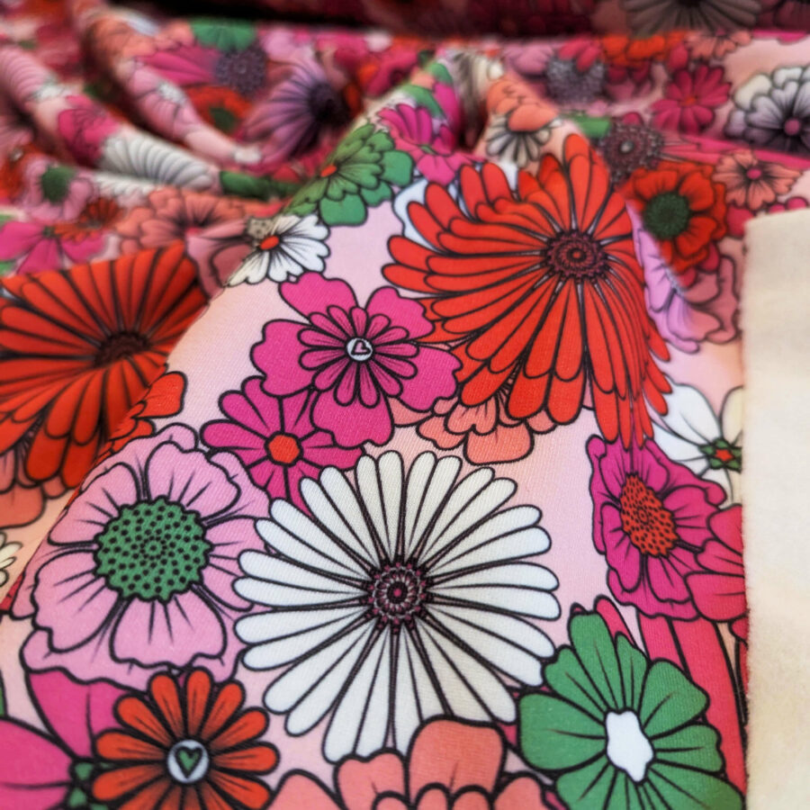 tissu sweat fleurs