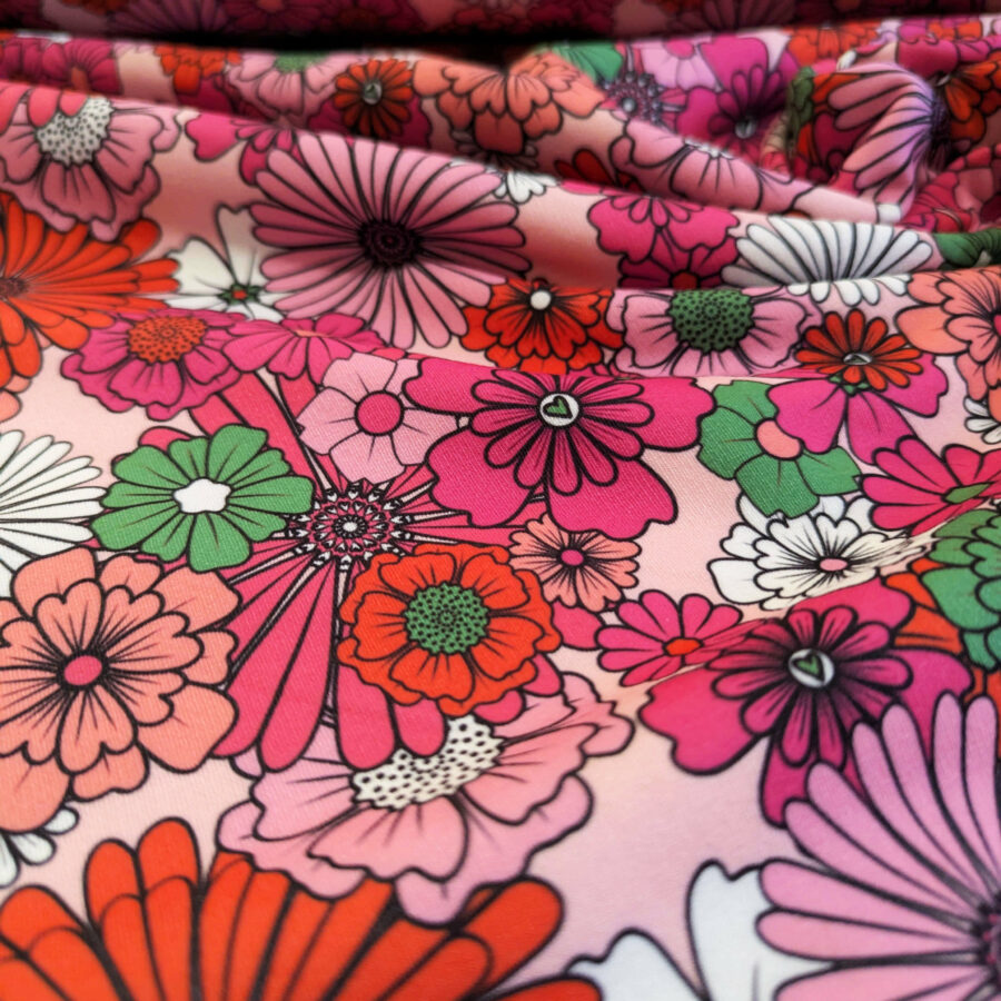 tissu sweat fleurs