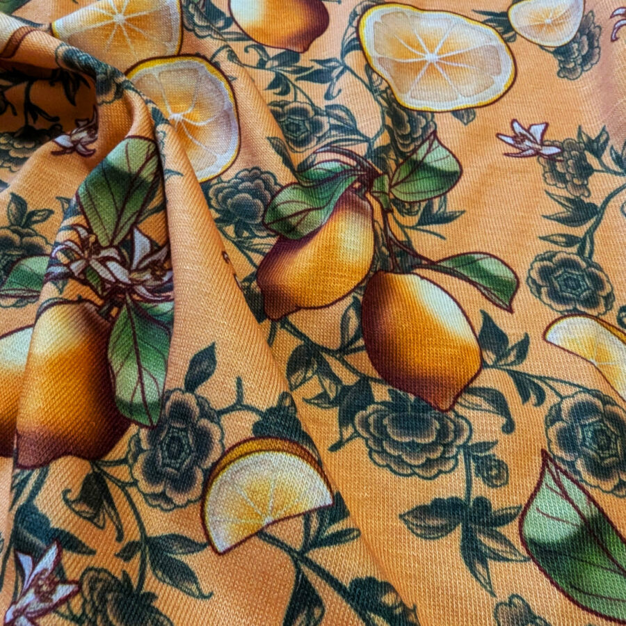 tissu citron jaune