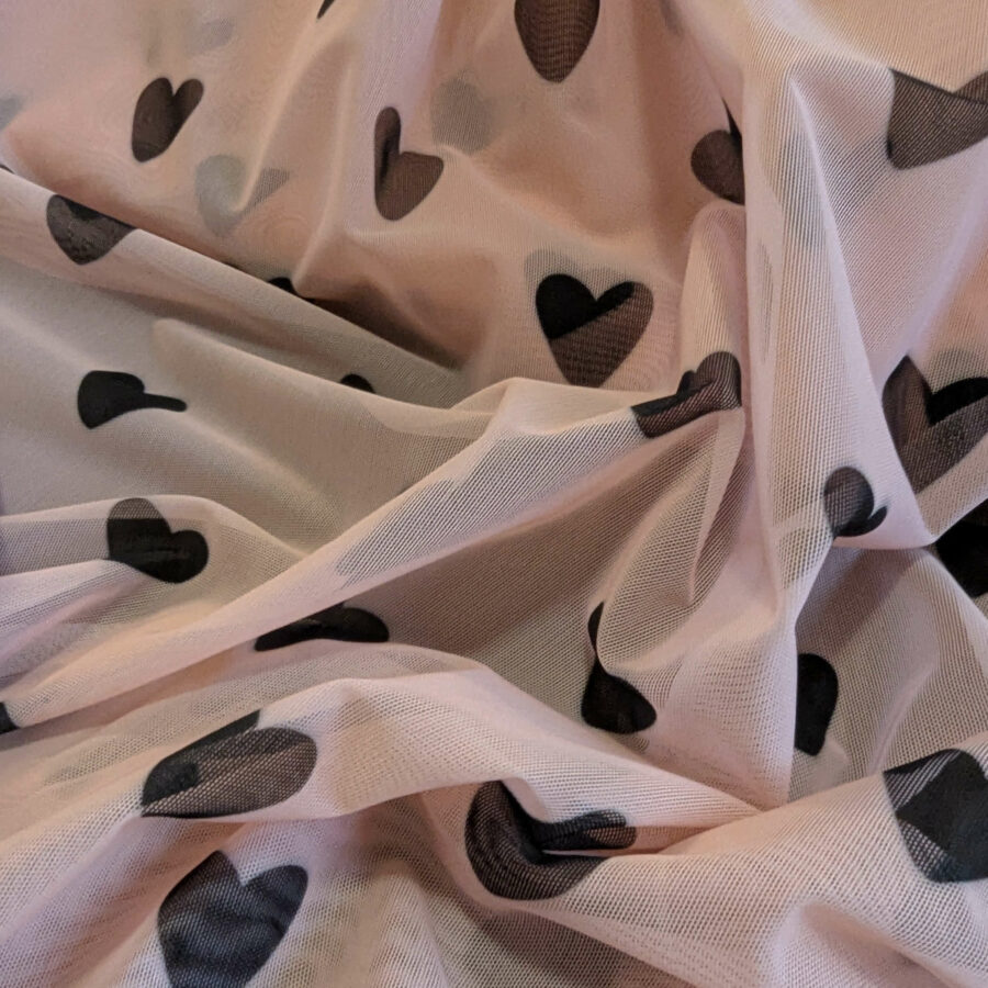 tissu transparent coeur