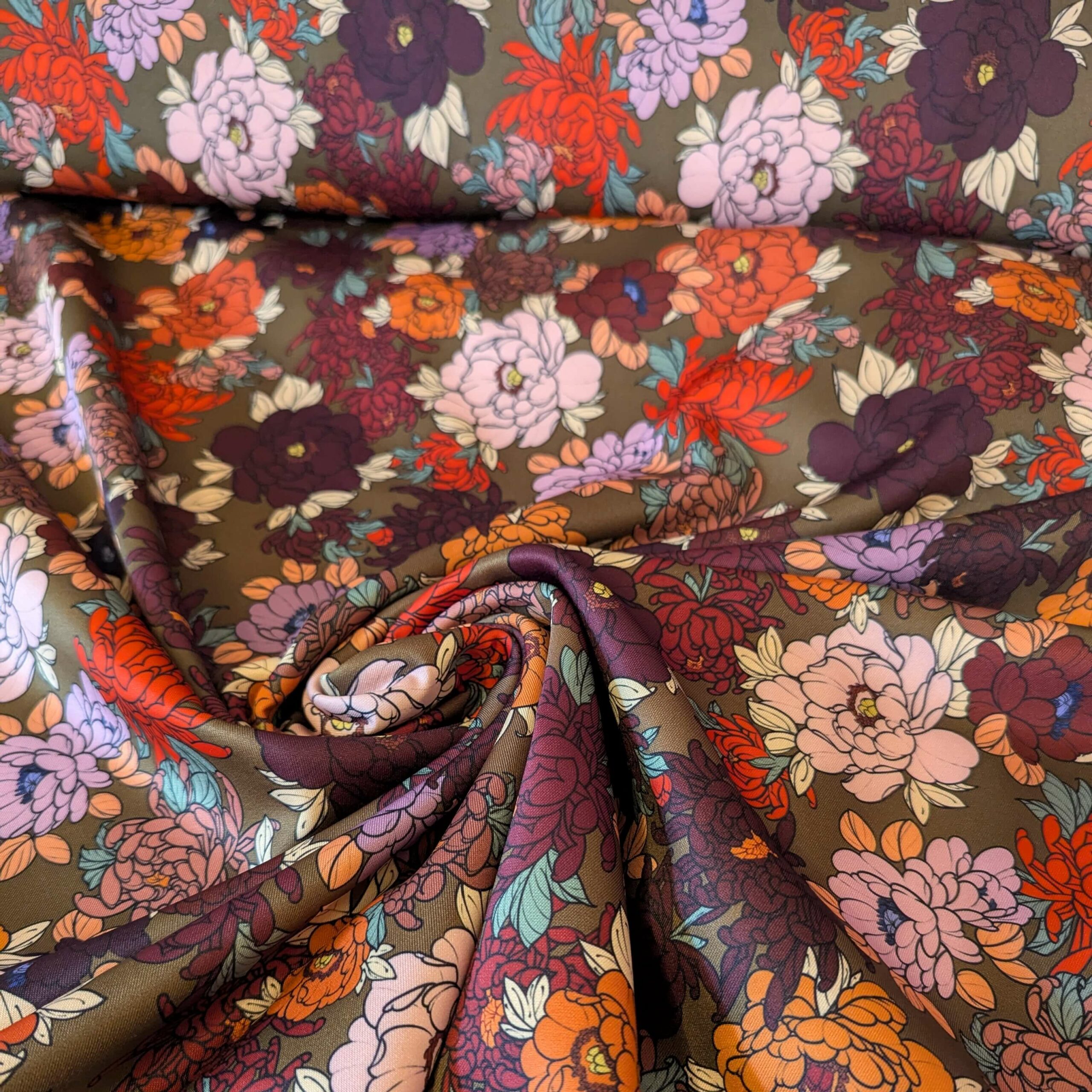Scuba LOUISE kaki Avril Fabrics