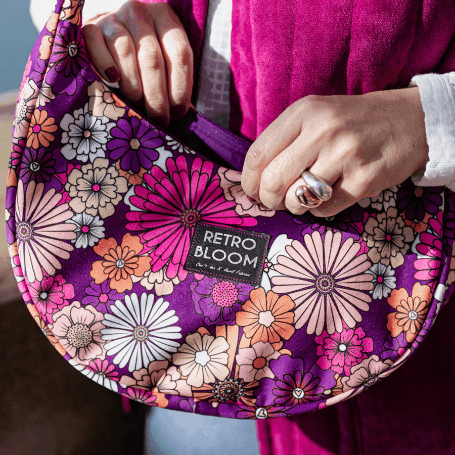 sac besace velours fleurs