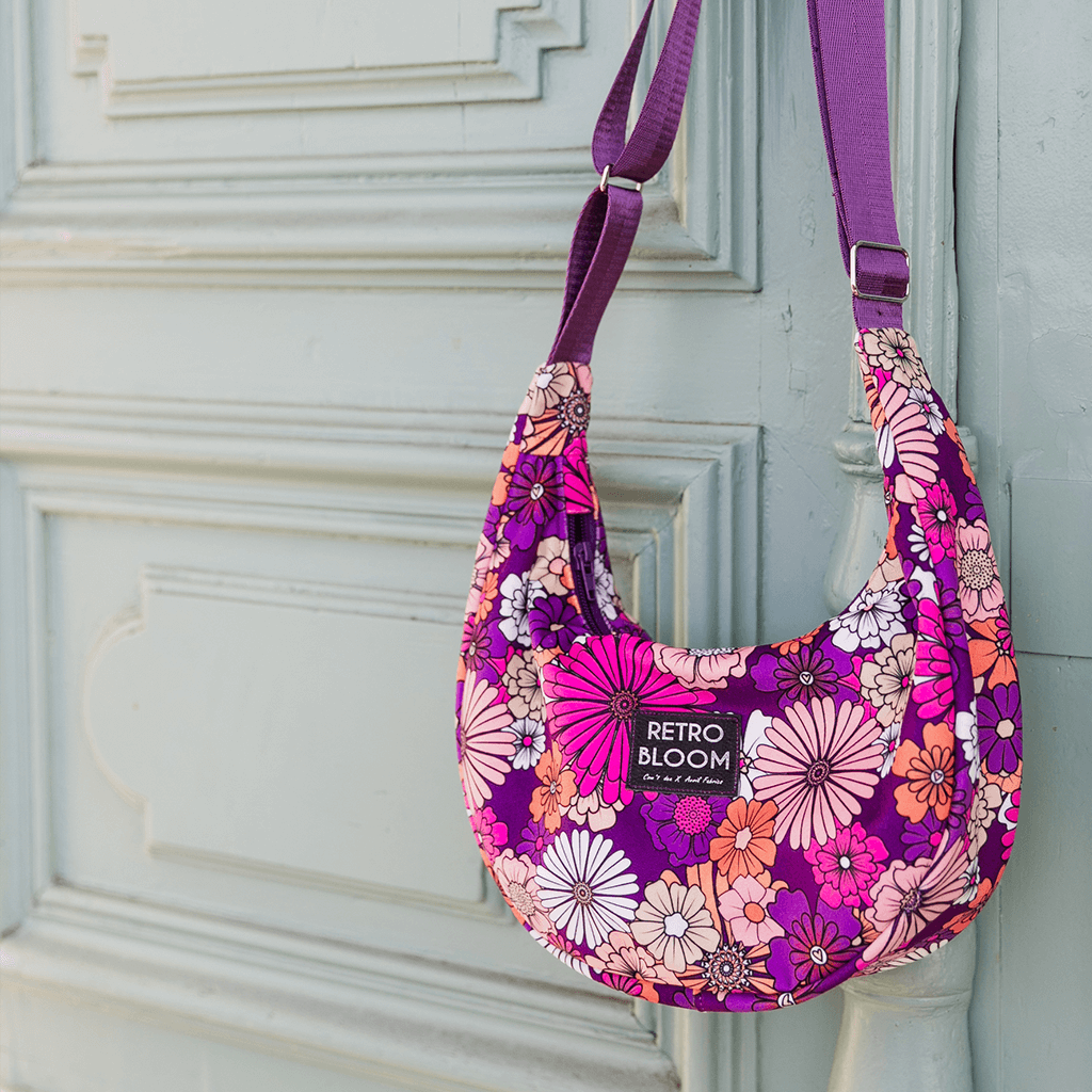 sac besace velours fleurs