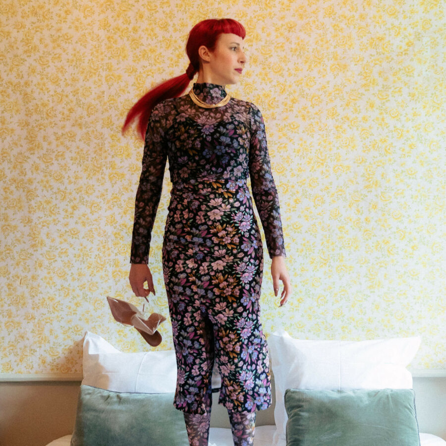 look fleuri noir