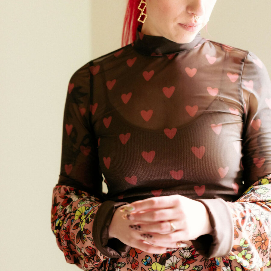 tulle coeur rose