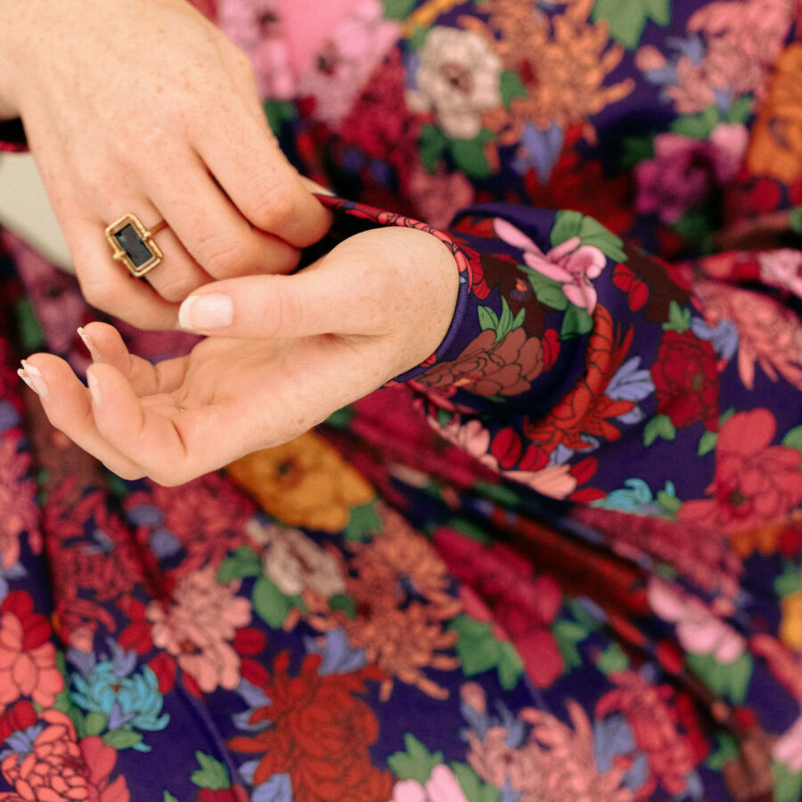robe fleurs violet