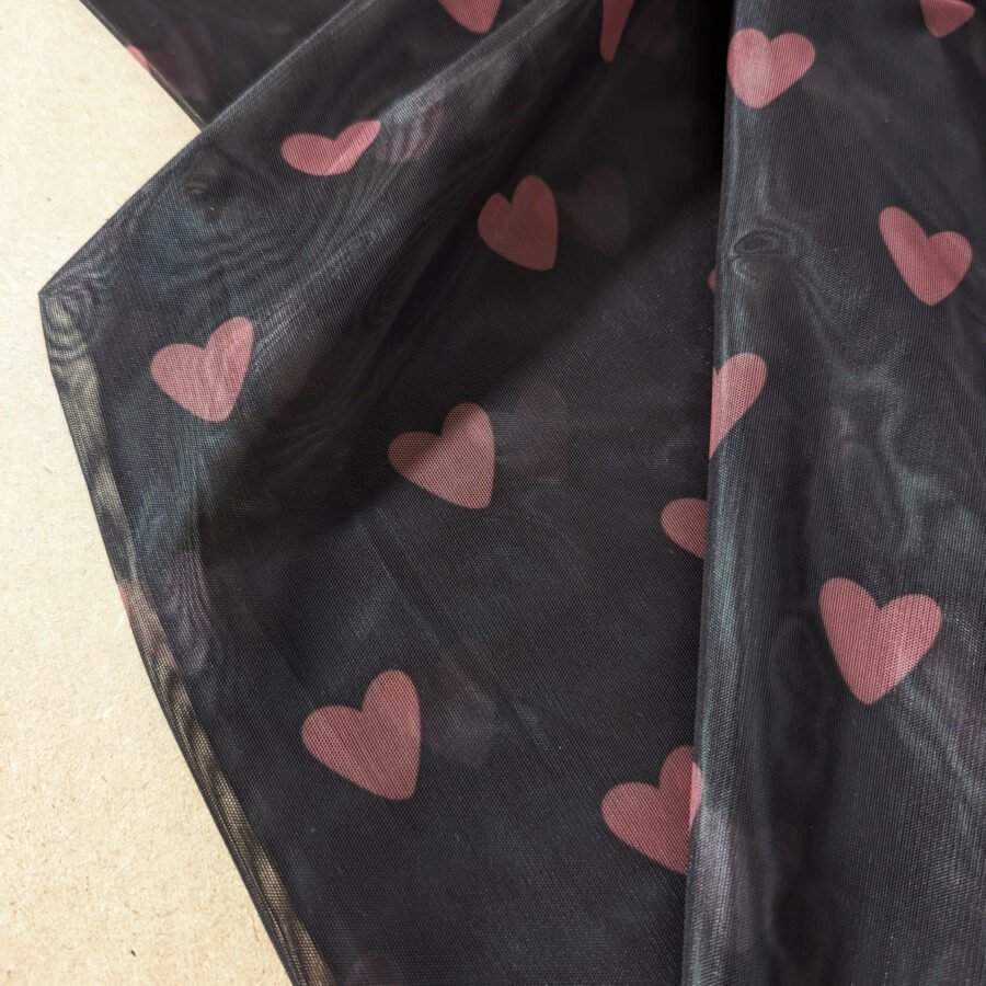 tulle coeur rose