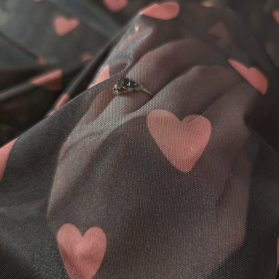 tulle coeur rose
