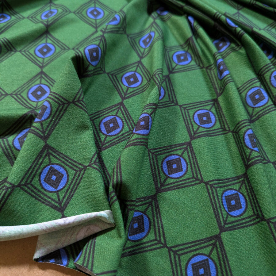 imprimé graphique tissu vert