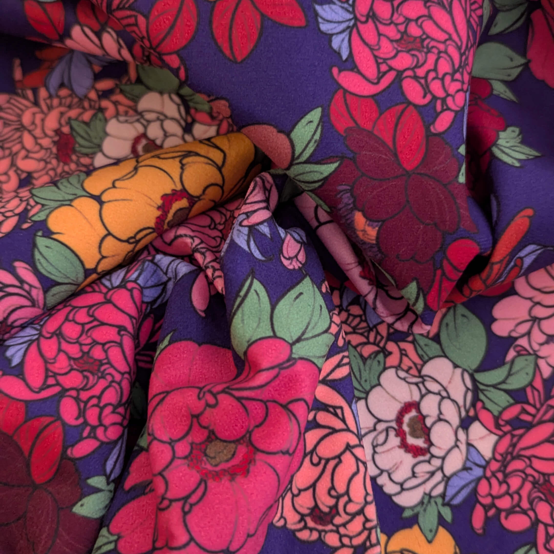 velours fleurs violet