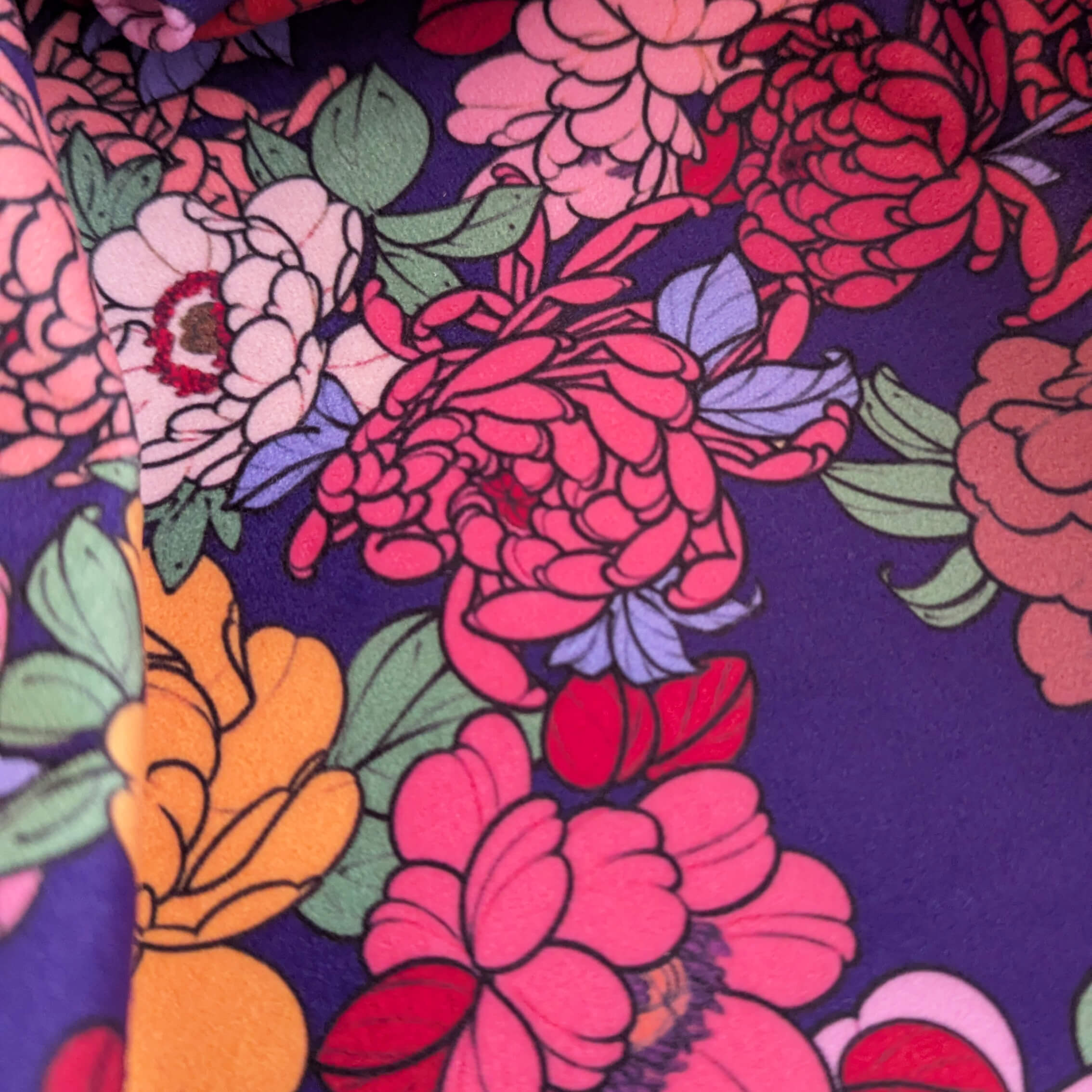 velours fleurs violet