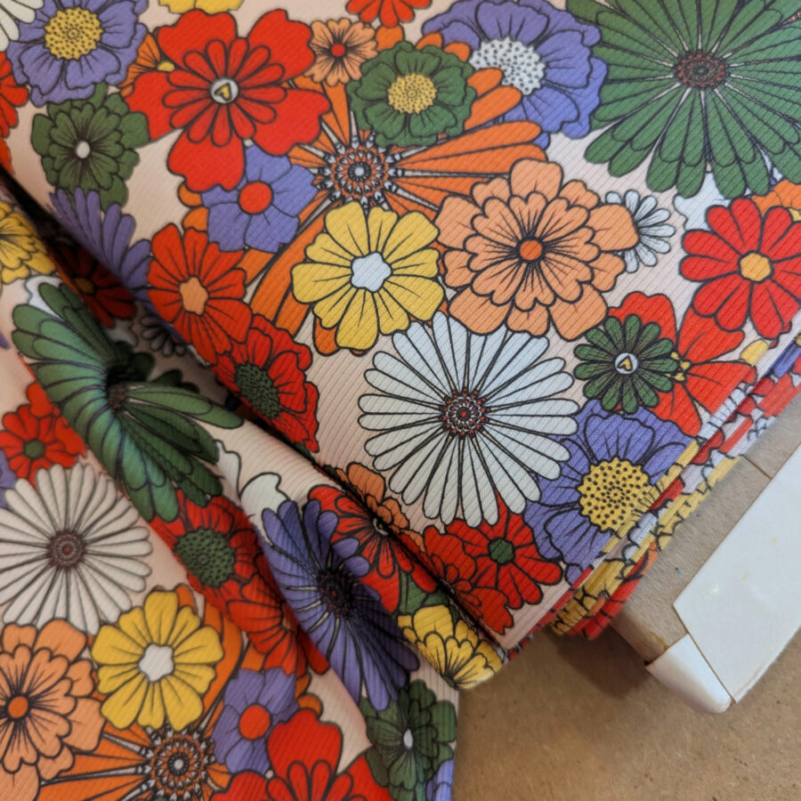 Jersey coton côtelé BONNIE arlequin