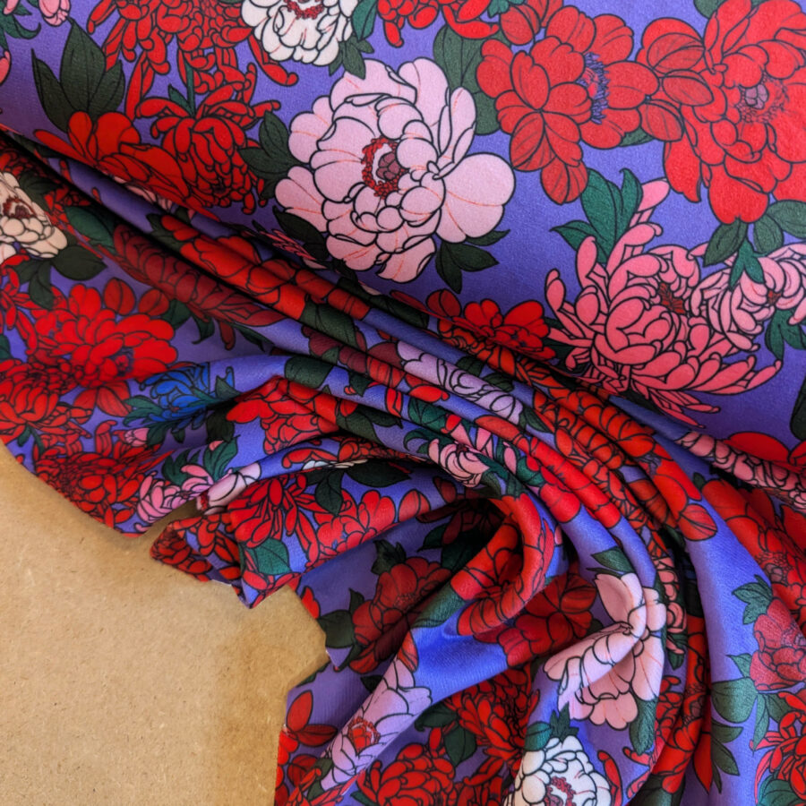 Jersey velours LOUISE redpurple