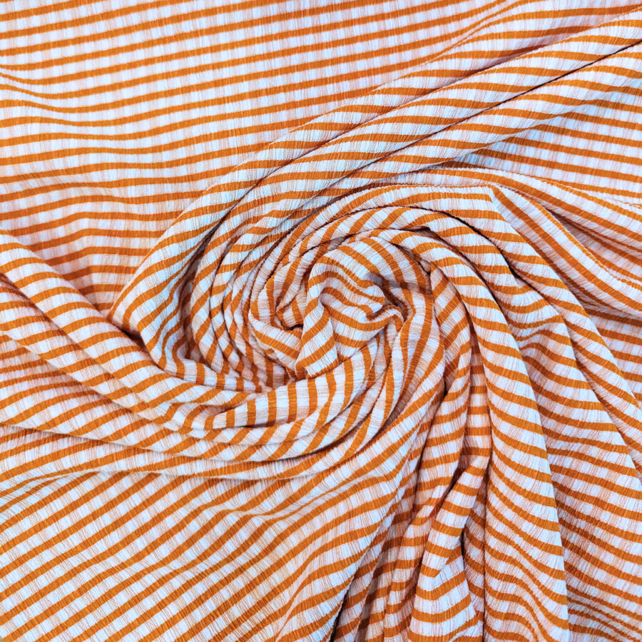 tissu carreaux blanc orange